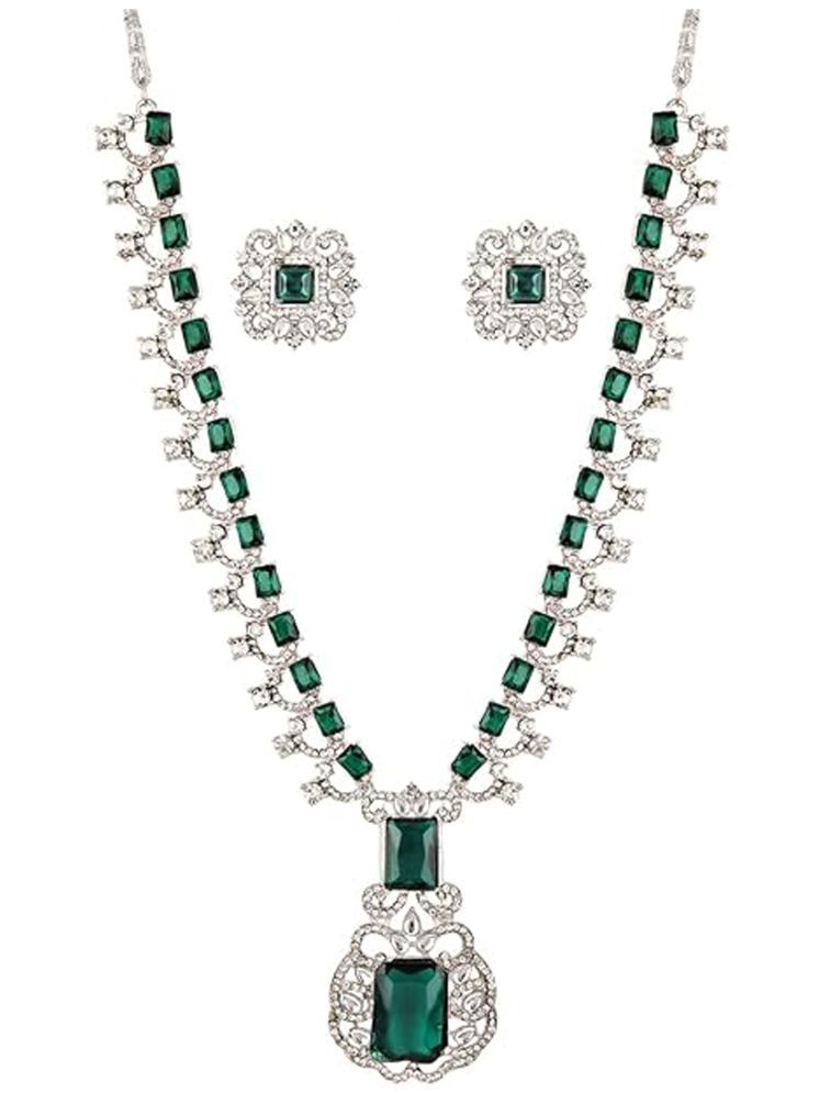     			Keviv Green Alloy Necklace Set ( Pack of 1 )