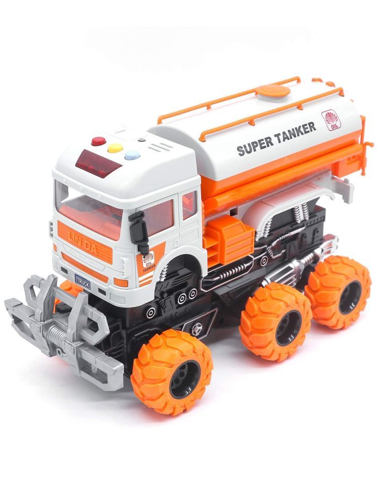     			PANSHUB Pull Back Heavy Deformation Oil Tanker Truck Construction Fiction Power Push and Go with 6 Wheel Toy for Kids