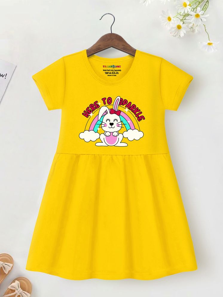     			Trampoline Yellow Cotton Blend Girls Frock ( Pack of 1 )