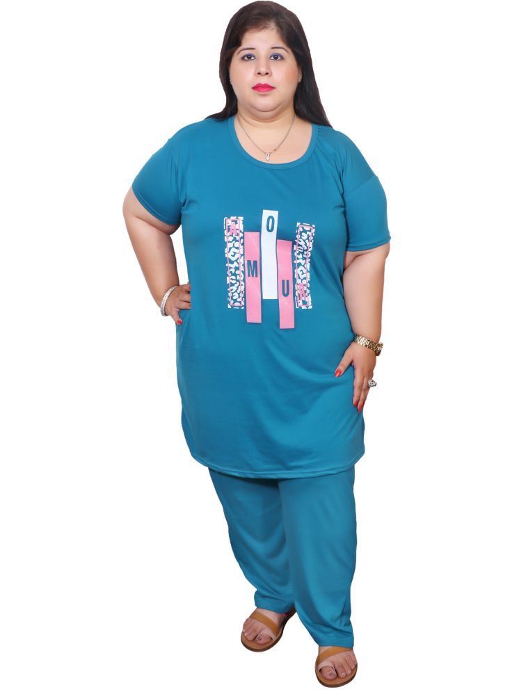     			Wako Multi Color Cotton Blend Women's Nightwear Nightsuit Sets ( Pack of 1 )