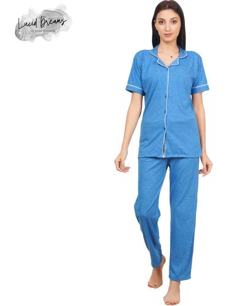     			Wako Multi Color Cotton Blend Women's Nightwear Nightsuit Sets ( Pack of 1 )