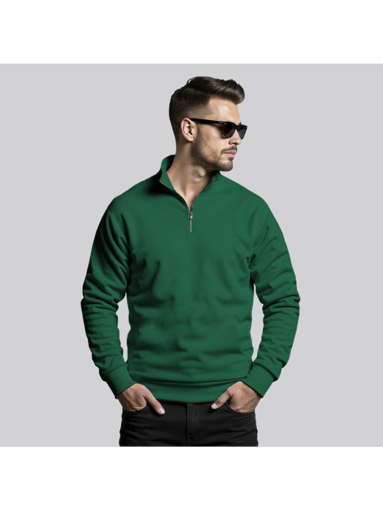     			fashion and youth Fleece High Neck Men's Sweatshirt - Green ( Pack of 1 )