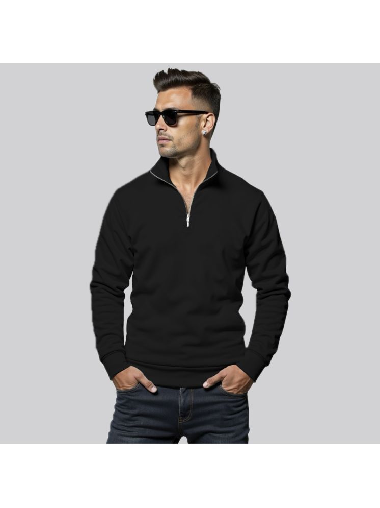     			fashion and youth Fleece High Neck Men's Sweatshirt - Black ( Pack of 1 )