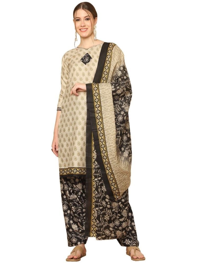     			wonder weave Cotton Blend Printed Kurti With Patiala Women's Stitched Salwar Suit - Beige ( Pack of 1 )