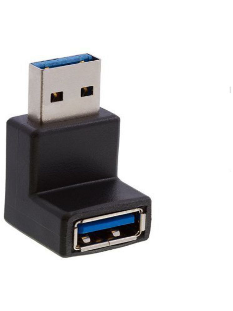     			EKRAJ 90 Degree Angle L Shape USB 3.0 A Male to Female Adapter AM to AF Connector USB 3.0 M/F Extender Black