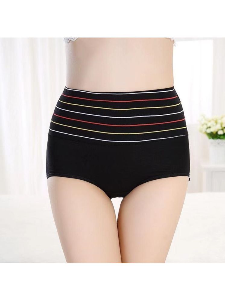     			Catchy Forever Pack of 1 Cotton Striped Women's Briefs ( Black )