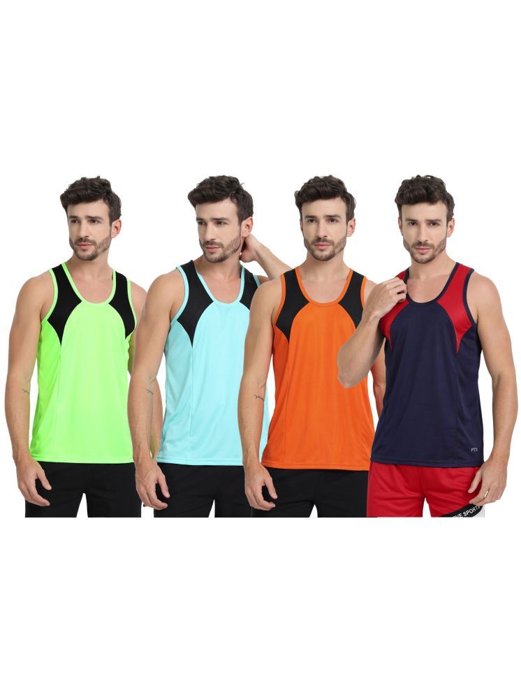     			FTX Pack of 4 Polyester Men's Vest ( Orange )