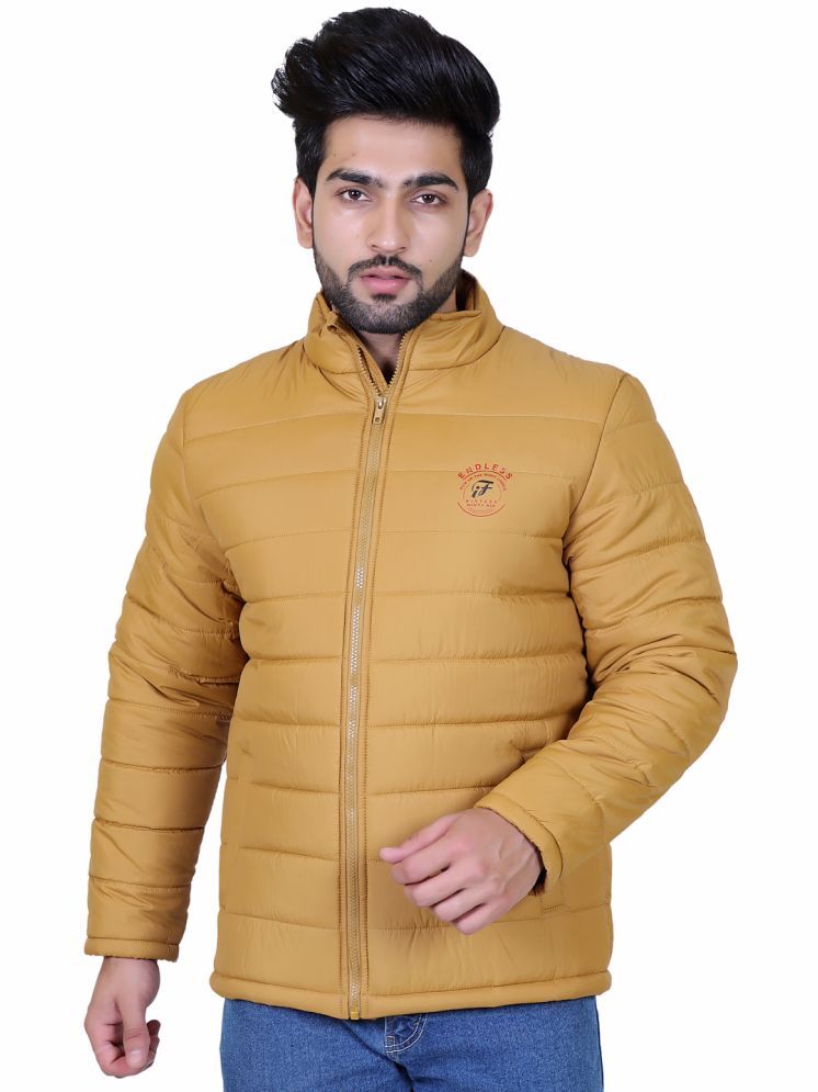     			IF-INDIAN FORT Polyester Men's Quilted & Bomber Jacket - Mustard ( Pack of 1 )