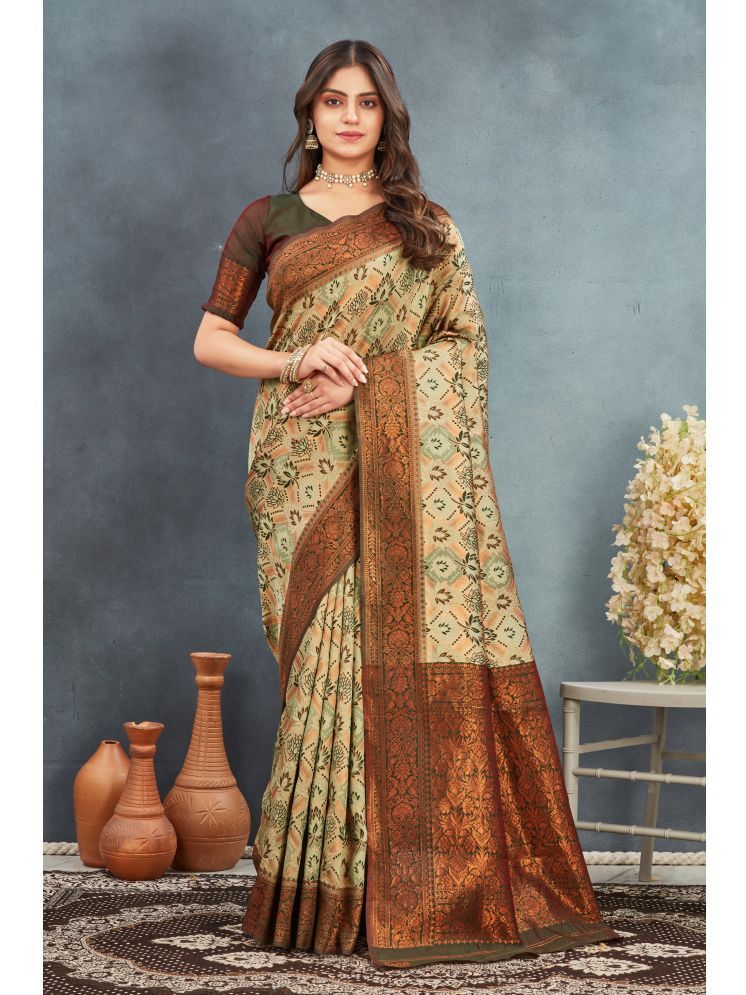     			NENCY FASHION Banarasi Silk Woven Saree With Blouse Piece - Green ( Pack of 1 )