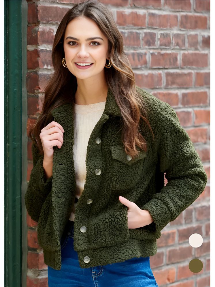     			plusperfaction - Faux Fur Green Jackets