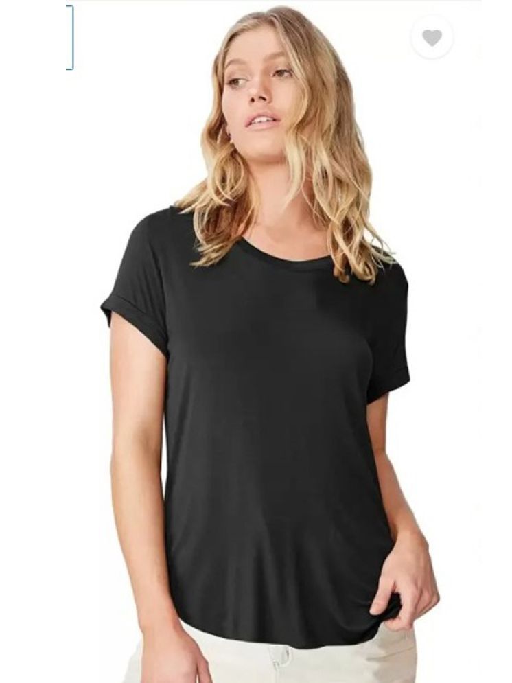     			vivient Black Cotton Blend Loose Fit Women's T-Shirt ( Pack of 1 )