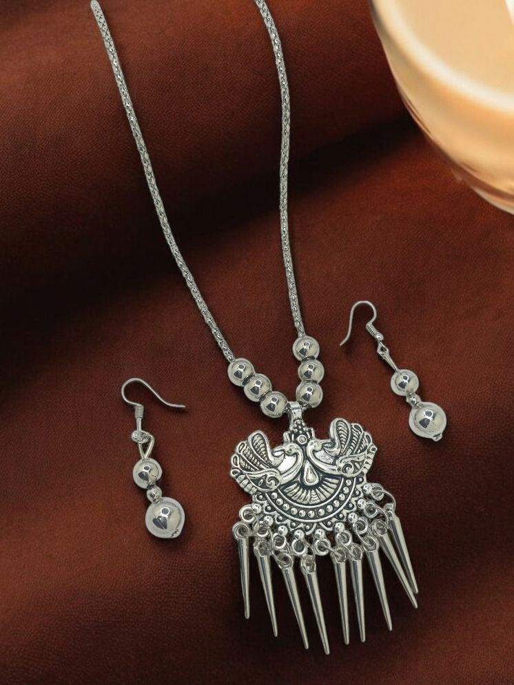     			9blings Silver Alloy Necklace Set ( Pack of 1 )