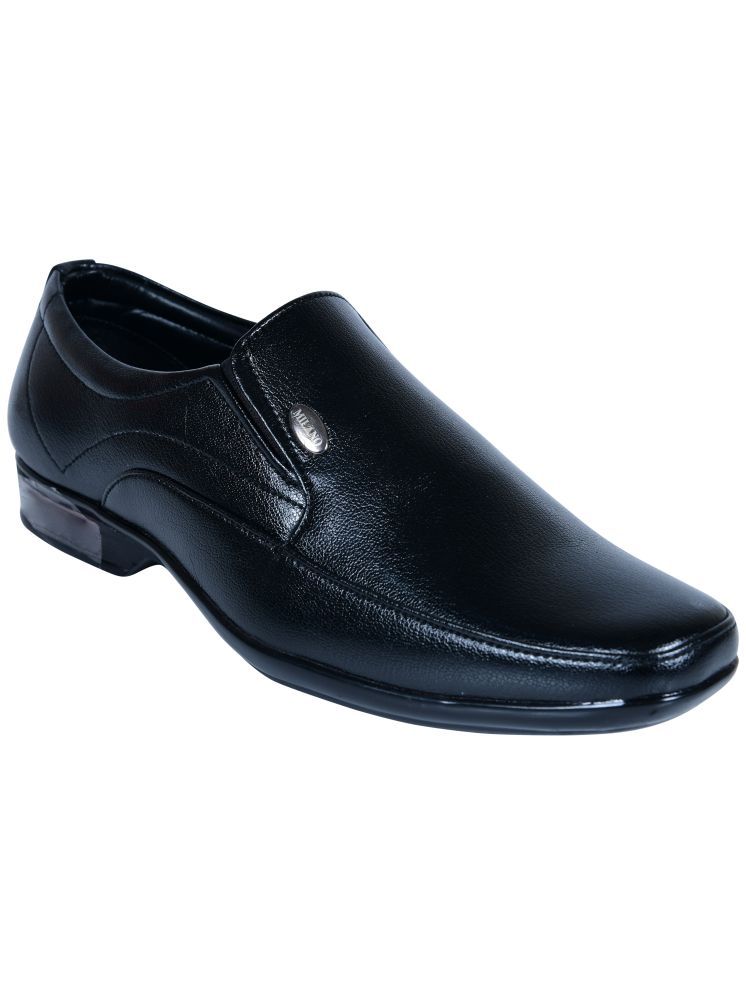     			Action Milano Black Men's Slip On Formal Shoes