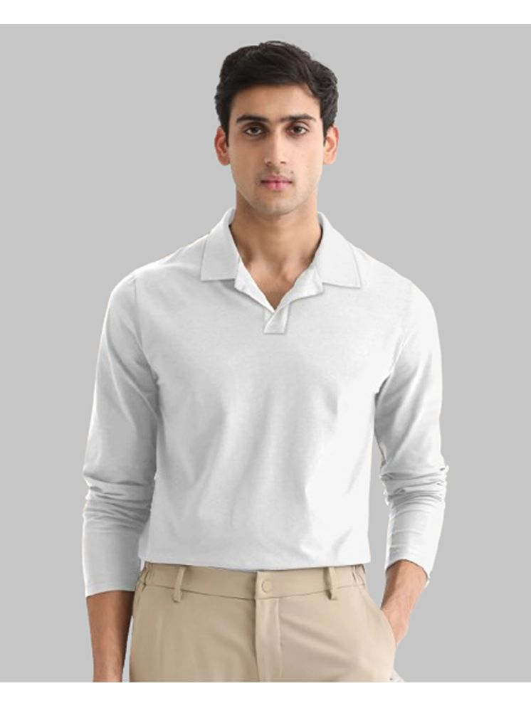     			FIRST POSTION Cotton Blend Regular Fit Solid Full Sleeves Men's Polo T Shirt - White ( Pack of 1 )