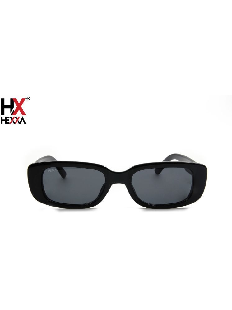     			Hexxa Black Rectangular Sunglasses ( Pack of 1 )