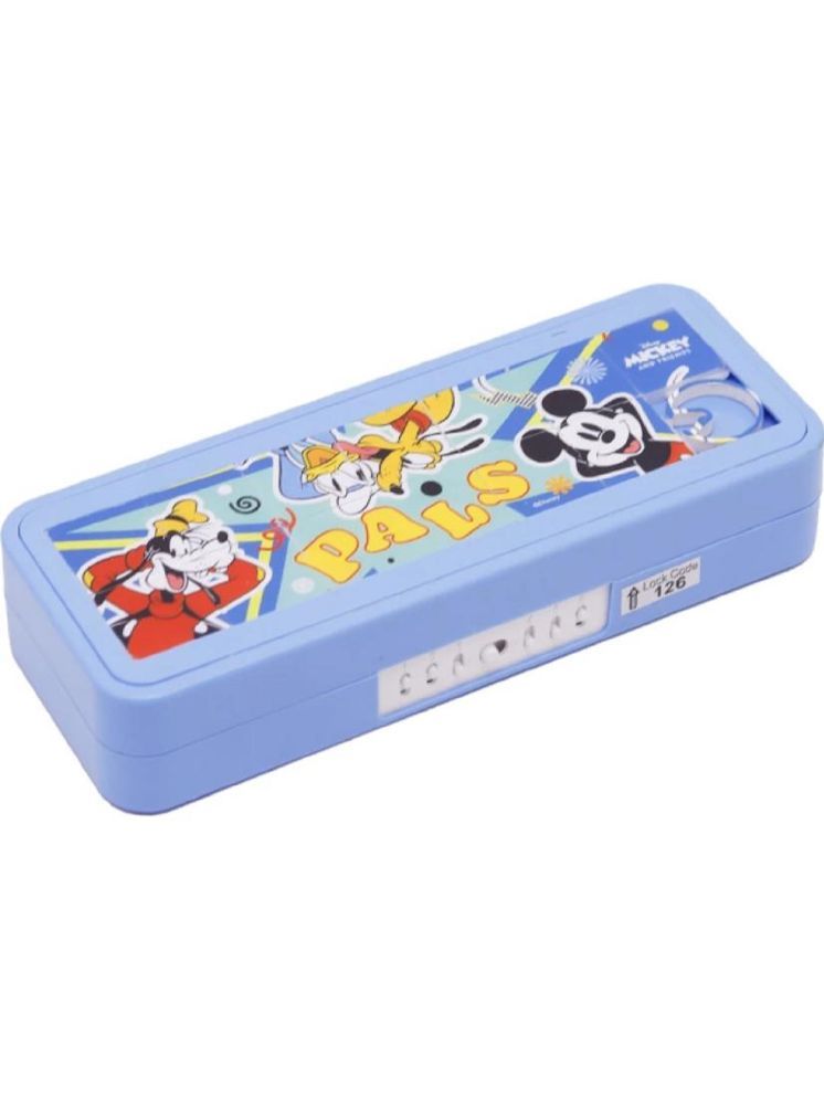     			Mannat Puzzle Plastic Pencil Box With Puzzle game And NumberLock,Mickey Art Plastic Pencil Box(Set of 1,Green)