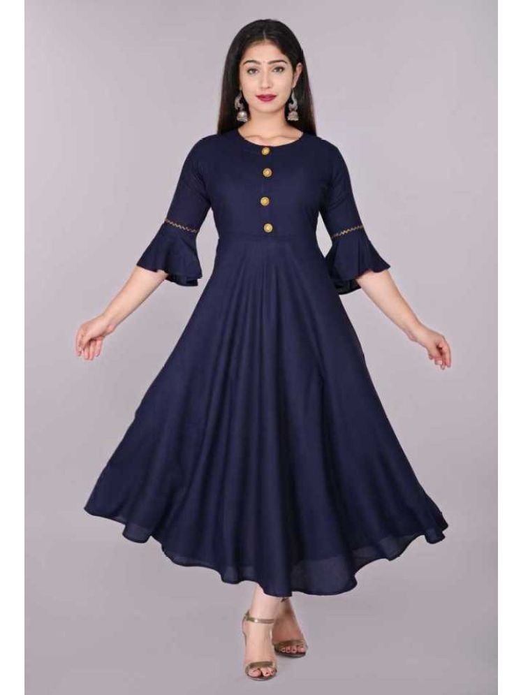     			SIPET Viscose Blend Solid Anarkali Women's Kurti - Navy ( Pack of 1 )