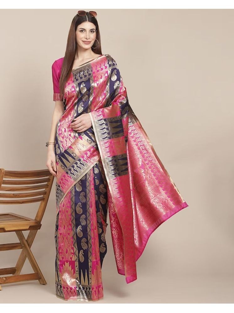     			Saadhvi Silk Embellished Saree With Blouse Piece - Multicolor ( Pack of 1 )