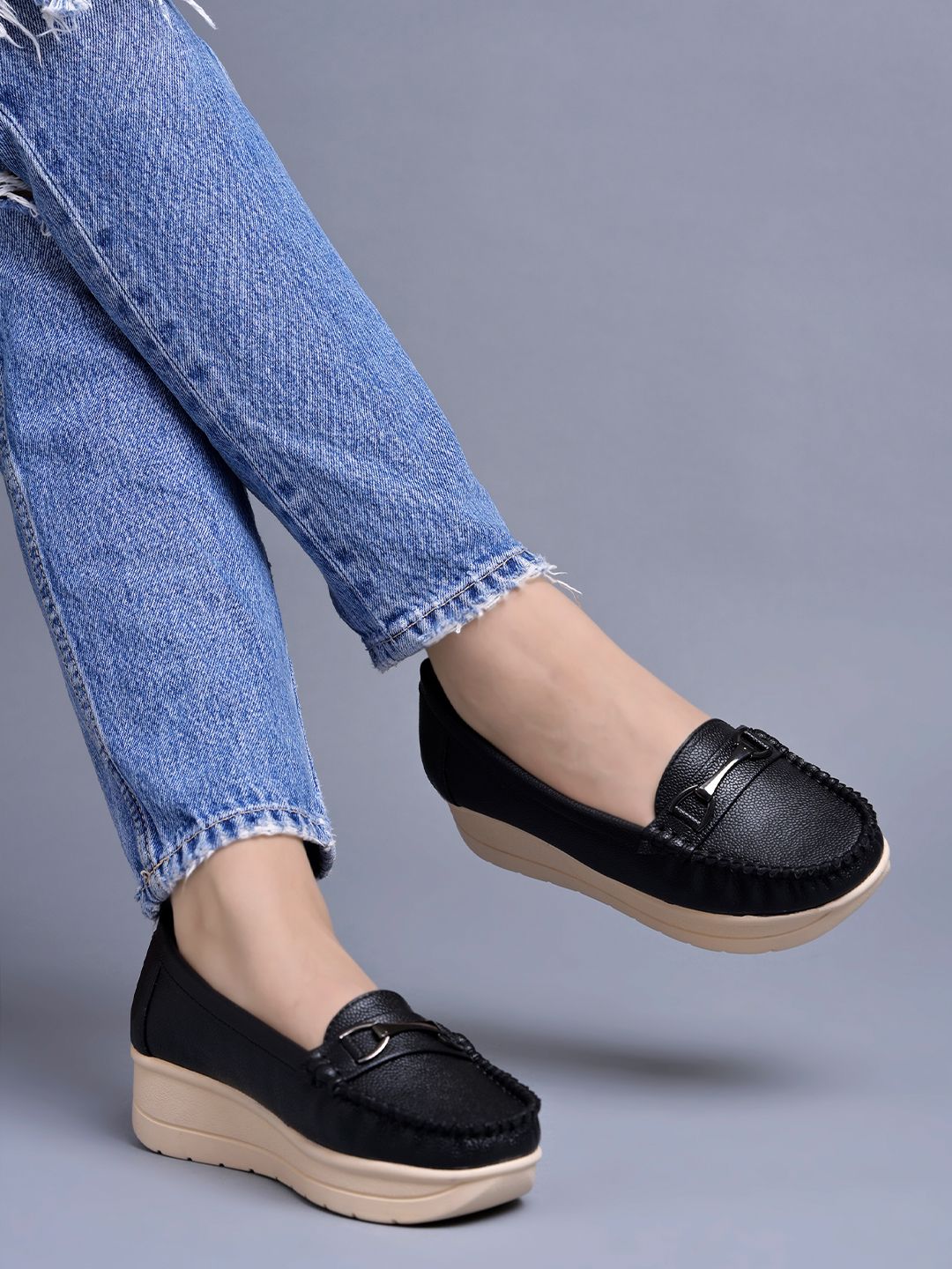     			Shoetopia - Black Girl's Loafers ( 1 Pair )