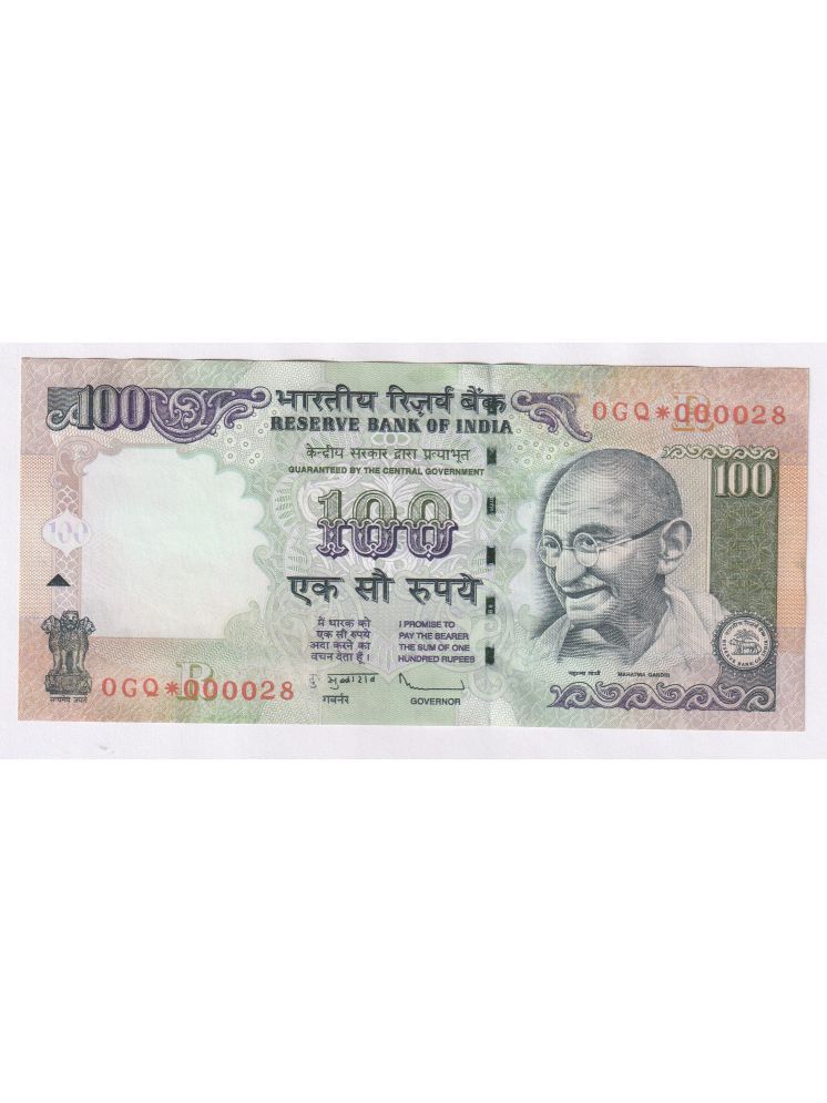     			Star 000028 FANCY Lowest SERIES 100 Rupees, Gandhi Issue - India Rare NOTE COLLECTION