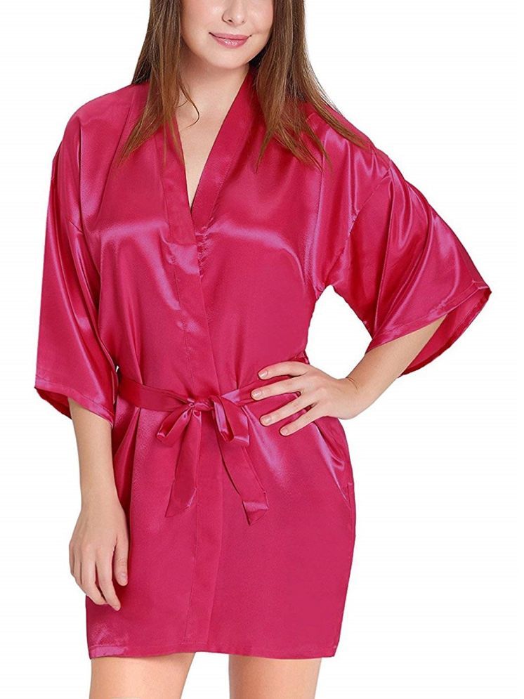     			ZYPRENT Pink Satin Women's Nightwear Robes ( Pack of 1 )