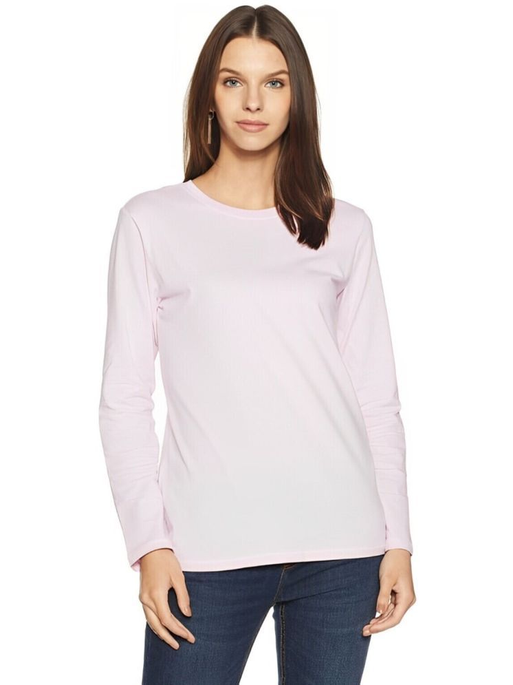     			curvy comfort Pink Cotton Blend Regular Fit Women's T-Shirt ( Pack of 1 )