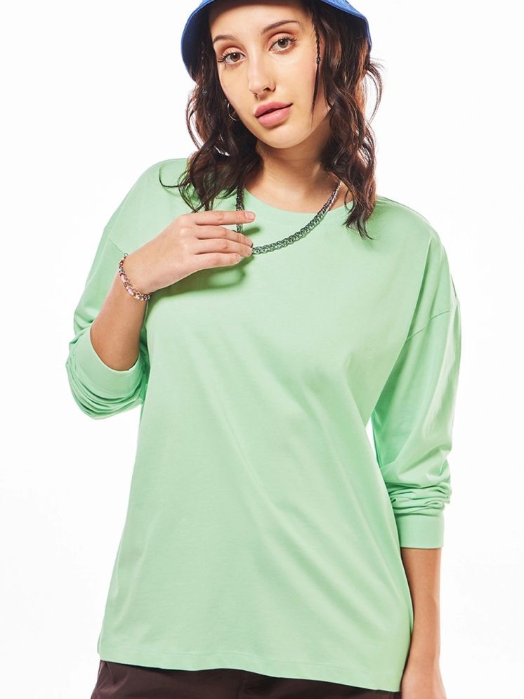     			plusperfaction Mint Green Cotton Blend Regular Fit Women's T-Shirt ( Pack of 1 )