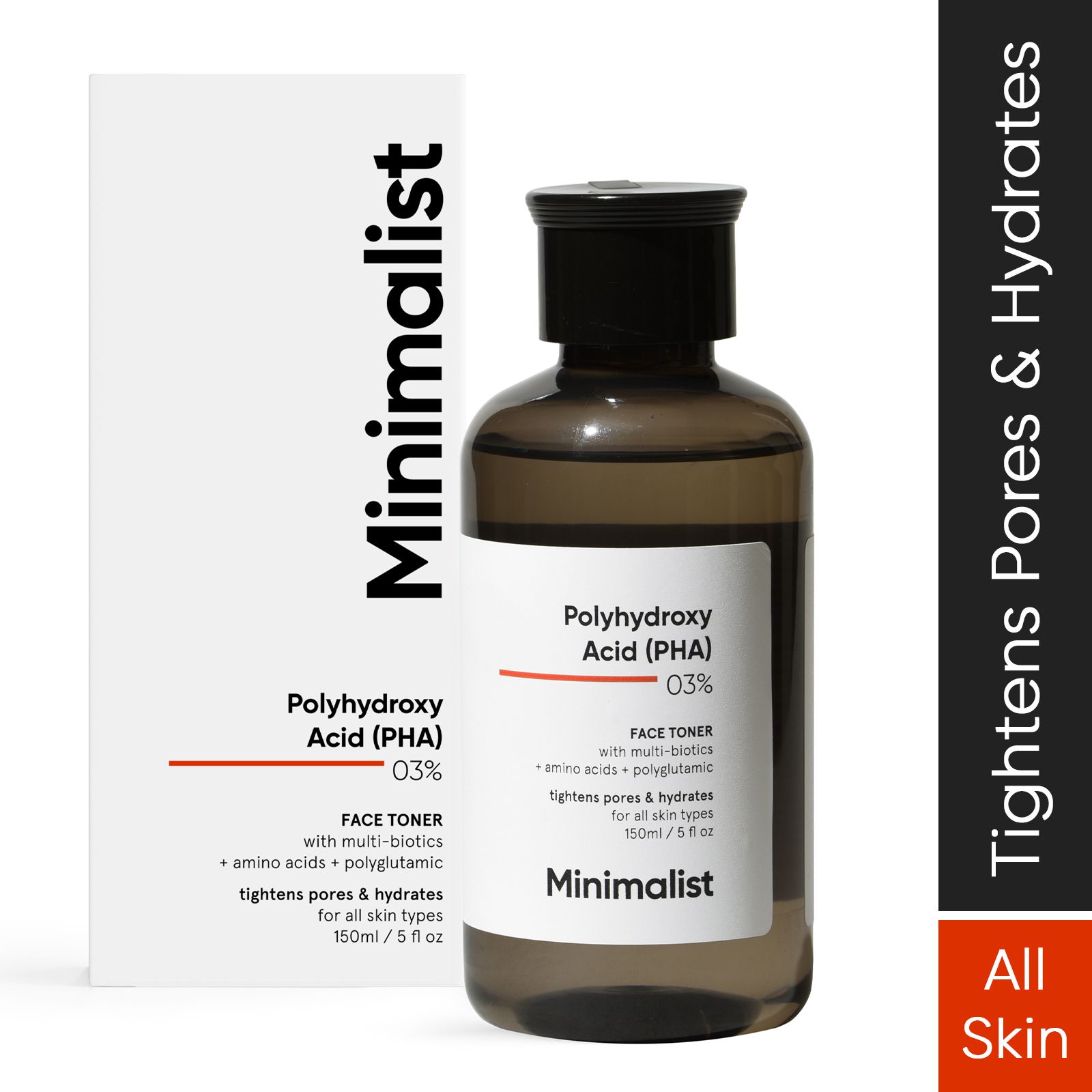     			Minimalist 3% PHA Face Toner For Oily Skin - Pore Tightening, Mild Exfoliating, Alcohol Free Toner, 150ml