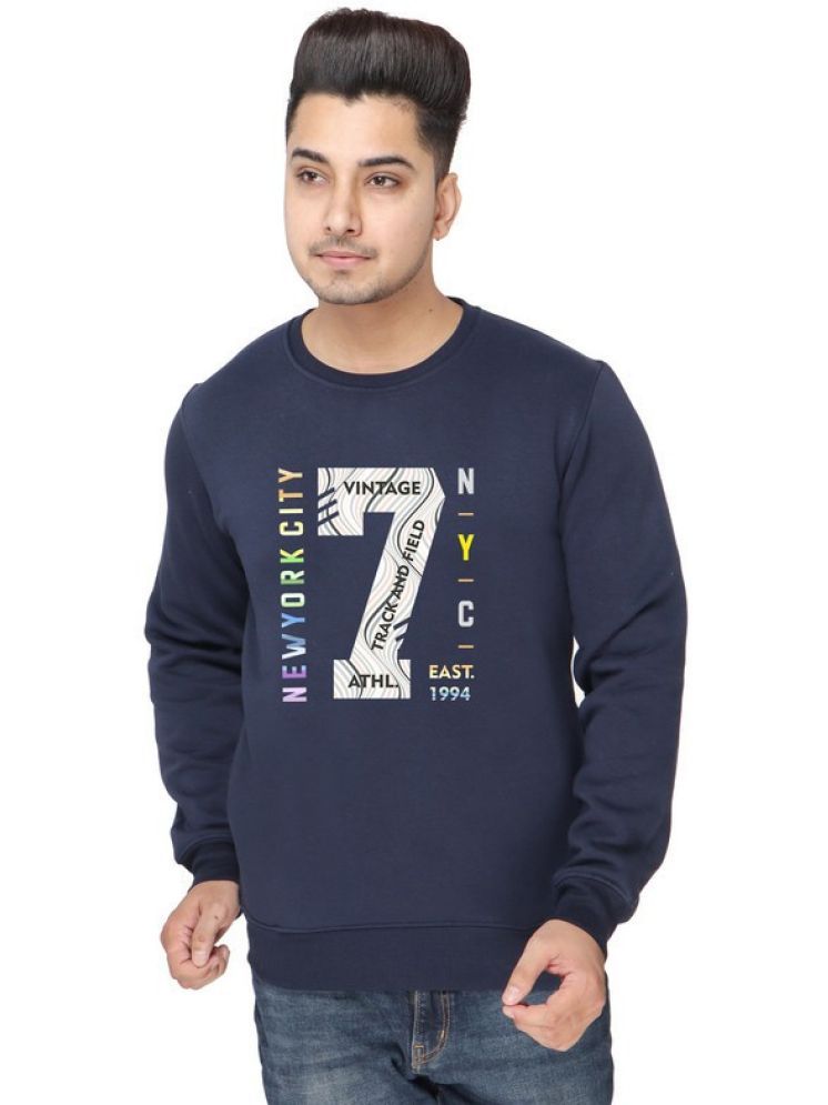     			AZF Fleece Round Neck Men's Sweatshirt - Navy ( Pack of 1 )