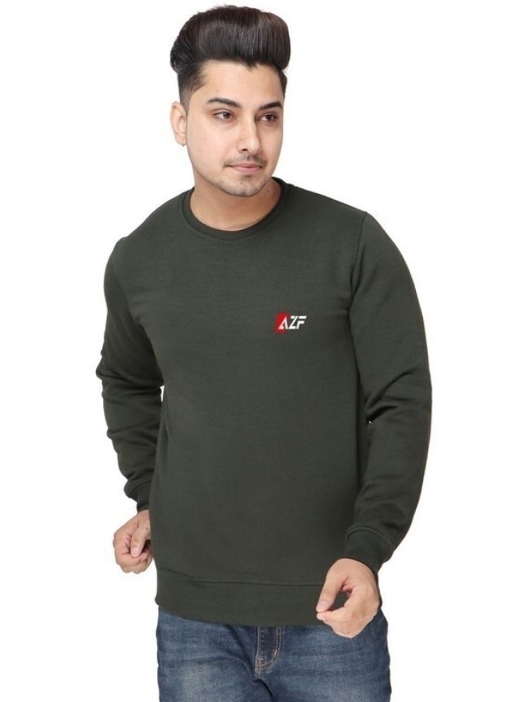     			AZF Fleece Round Neck Men's Sweatshirt - Olive ( Pack of 1 )