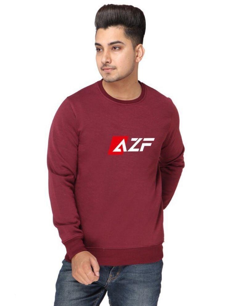     			AZF Fleece Round Neck Men's Sweatshirt - Maroon ( Pack of 1 )