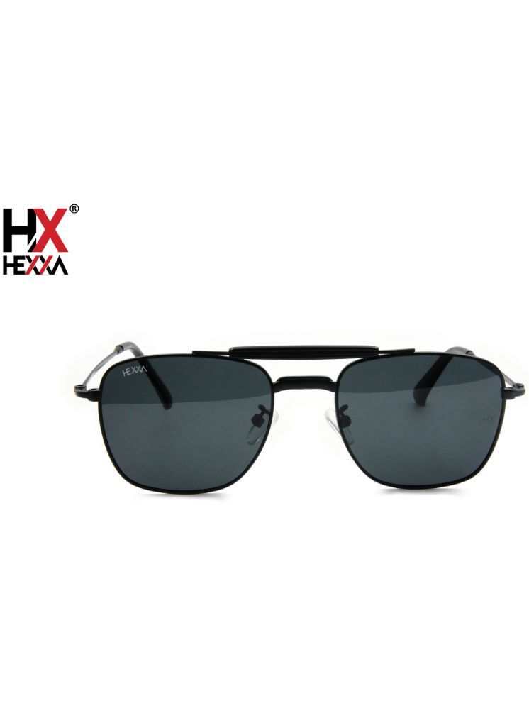     			Hexxa Black Rectangular Sunglasses ( Pack of 1 )