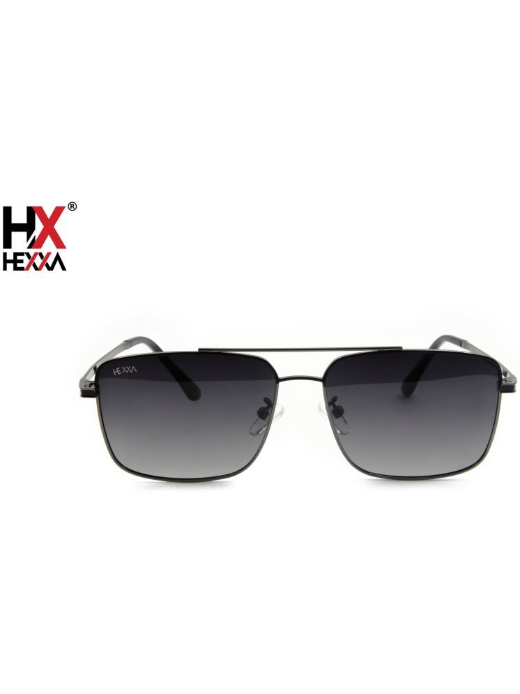     			Hexxa Black Rectangular Sunglasses ( Pack of 1 )