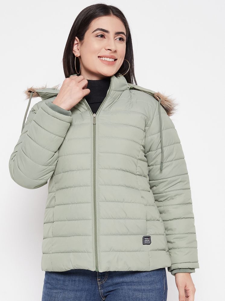     			VERO MODERNO - Polyester Green Quilted/Padded Jackets