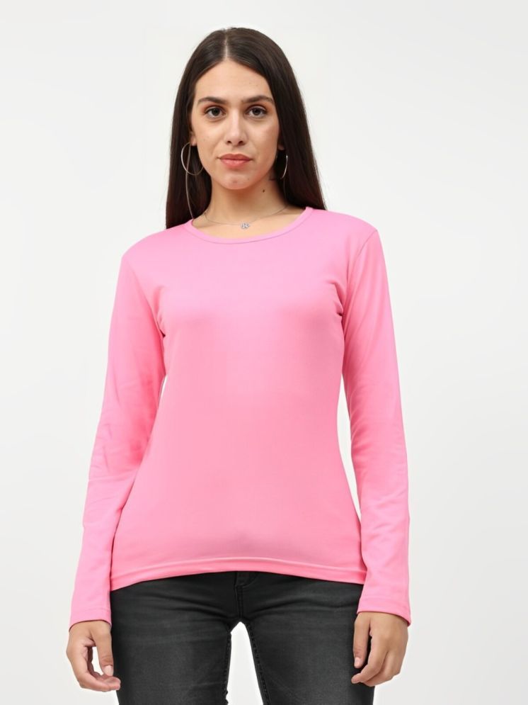     			plusperfaction Fluorescent Pink Cotton Blend Regular Fit Women's T-Shirt ( Pack of 1 )