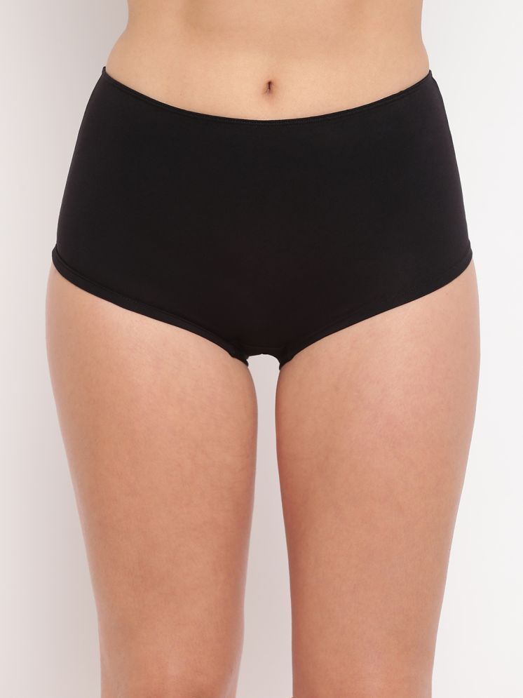     			BASIICS By La Intimo Pack of 1 Cotton Lycra Solid Women's Boy Shorts ( Black )