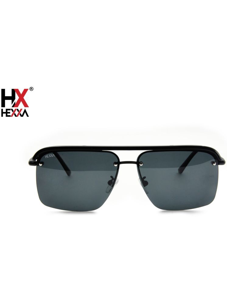     			Hexxa Black Rectangular Sunglasses ( Pack of 1 )