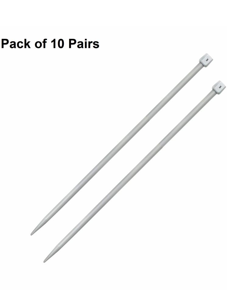     			Jyoti Knitting Pin - Plastic (10 Pairs of Flat Knob of 12 Inches / 30cm of Size 5), Crafting Weaving Pins, Round Blunt Yarn Needles, Used for Sweaters, Scarves, and Woolen Fabrics - Pack of 10 Pairs