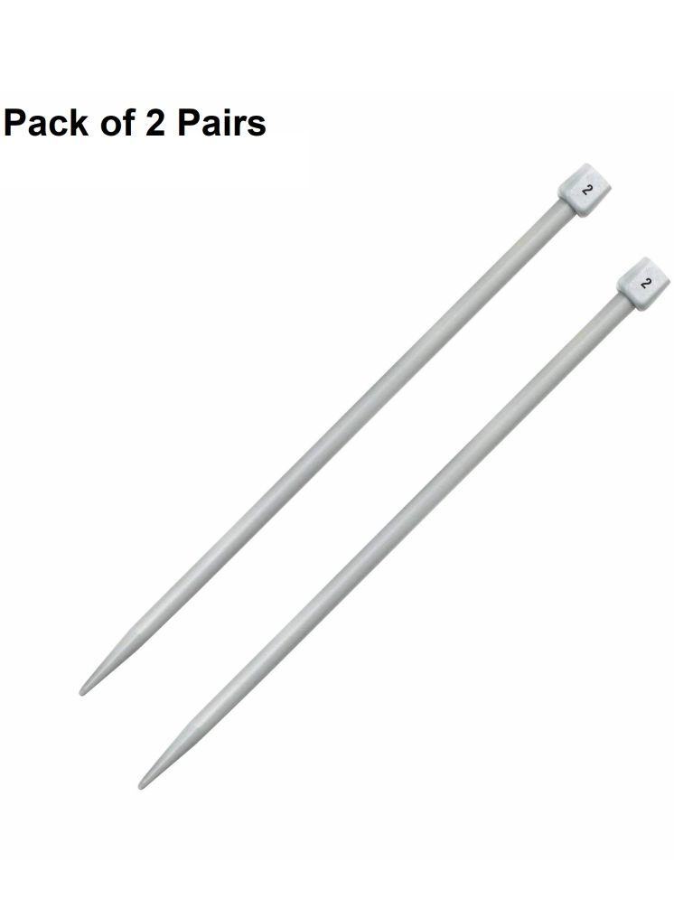     			Jyoti Knitting Pin - Plastic (2 Pairs of Flat Knob of 12 Inches / 30cm of Size 2), Crafting Knitting Weaving Pins, Round Blunt Yarn Needles, Used for Sweaters, Scarves, and Woolen Fabrics - Pack of 2 Pairs