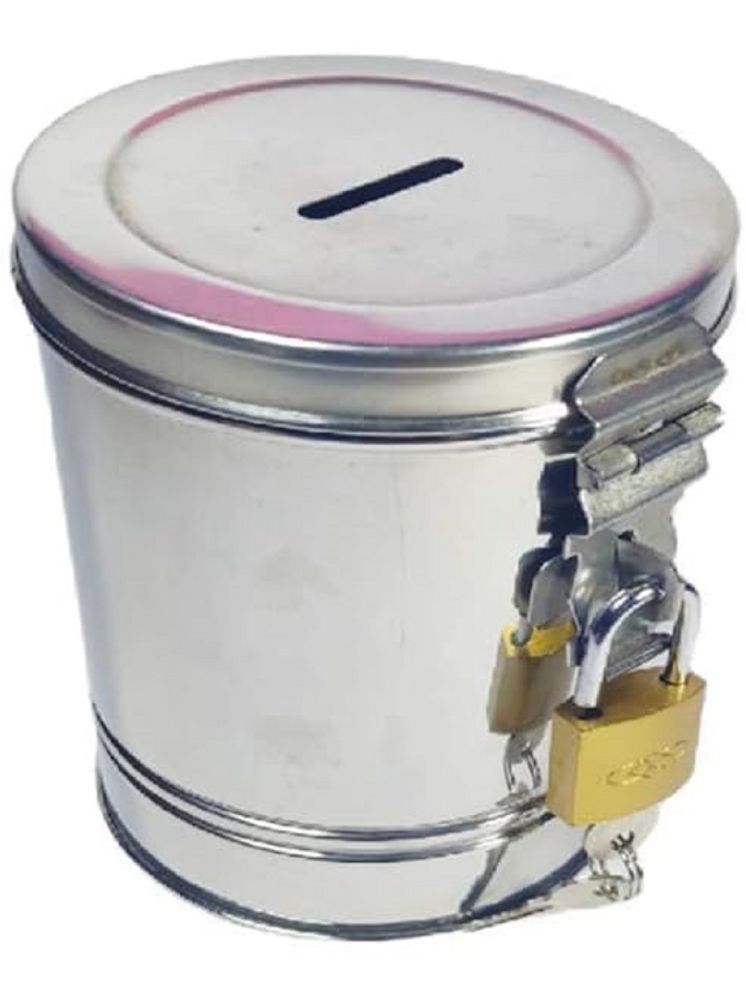     			Mannat Stainless Steel Silver Piggy Bank ( Pack of 1 )