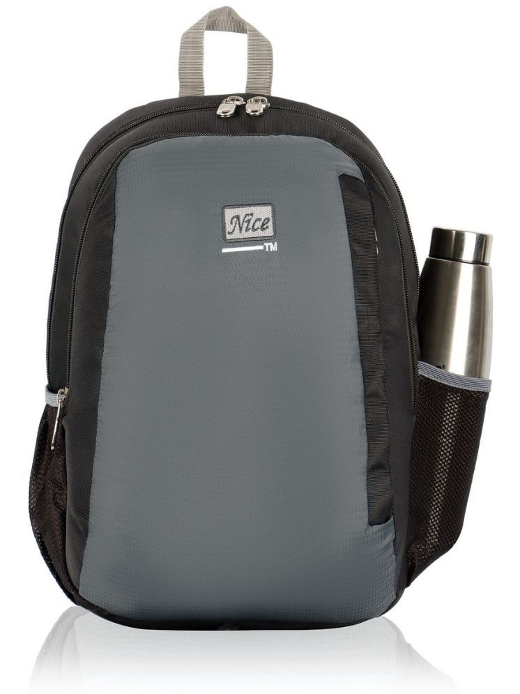     			NICE BAG Grey Polyester Backpack ( 20 Ltrs )