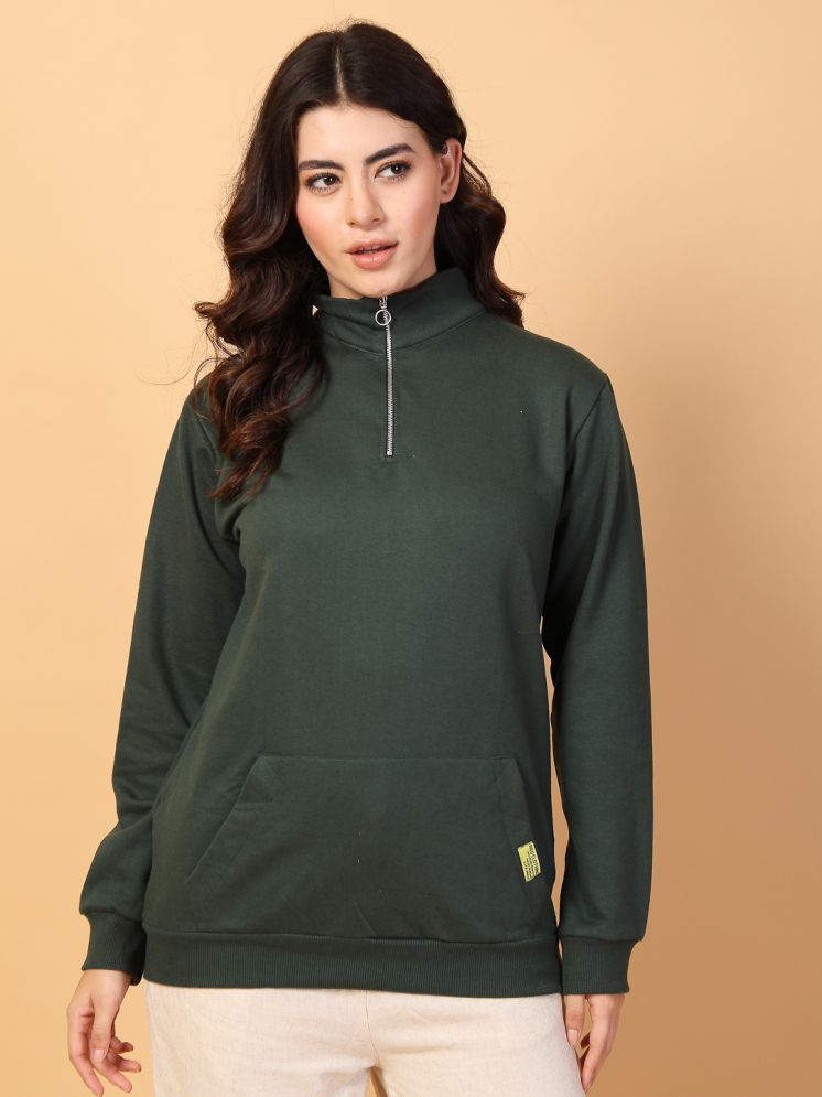     			Rigo Fleece Women's Zippered Sweatshirt ( Green )