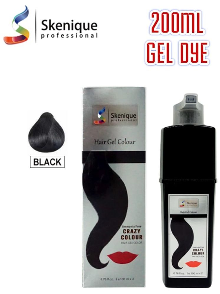     			SKENIQUE Crazy Hair Gel Color Natural Temporary Hair Color 200 mL Black