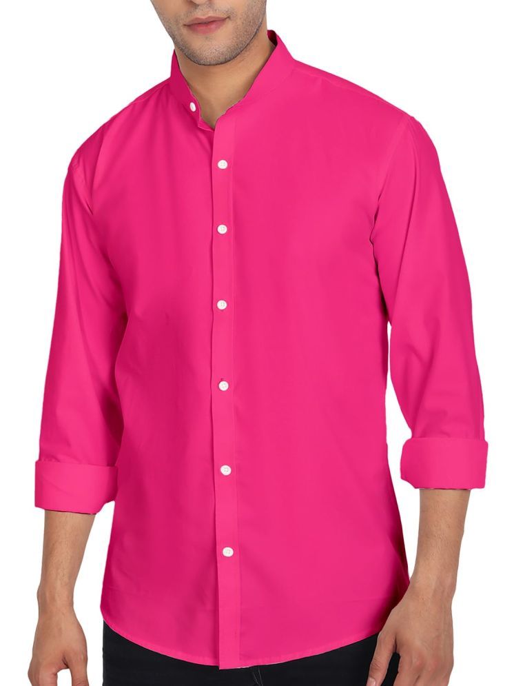     			Vida Loca Cotton Blend Slim Fit Solids Full Sleeves Men's Casual Shirt - Pink ( Pack of 1 )