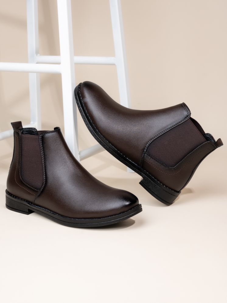     			Sneaklab Brown Men's Chelsea Boots