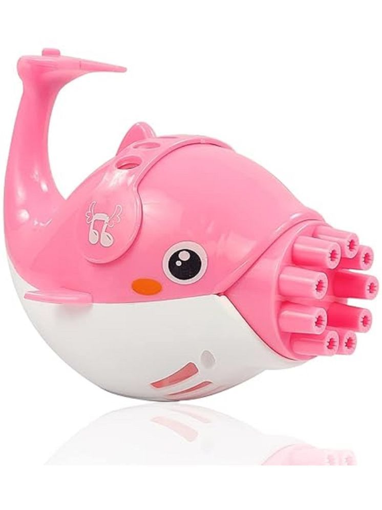     			1979Y-YESKART Toys  pink 10-Hole Electric Bubbles Gun for Toddlers Toys,Dolphin Bubble Machine Outdoor & Indoor Toys for Kids Dolphin Gatling Bubble Maker Gun Multi-Color(Pack of 1)