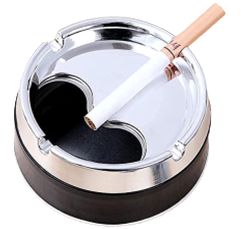     			Ashtray chrome Finish Stainless Steel Windproof Ashtray with Rotating Lid Head For Cigarette,Cigar for Home,Office and car(multi,Color Send As per Availability)