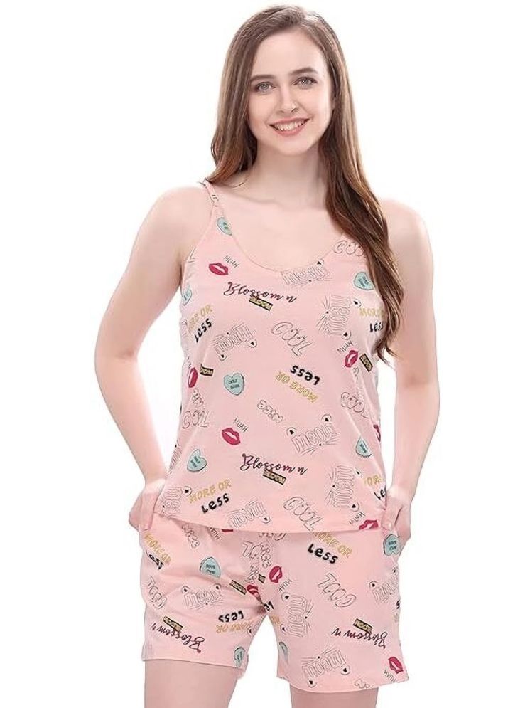     			Calendula Pink Cotton Blend Women's Nightwear Nightsuit Sets ( Pack of 1 )