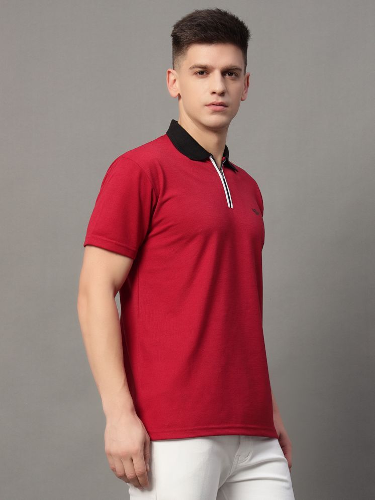     			GET GOLF Cotton Blend Regular Fit Solid Half Sleeves Men's Polo T Shirt - Maroon ( Pack of 1 )