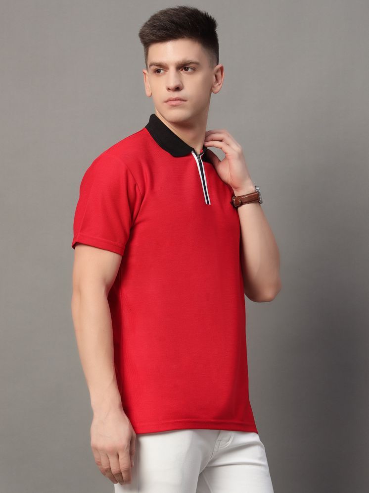     			GET GOLF Cotton Blend Regular Fit Solid Half Sleeves Men's Polo T Shirt - Red ( Pack of 1 )